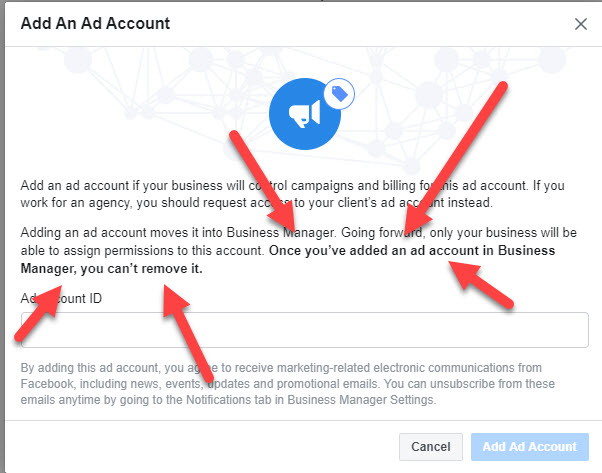 Creating ad accounts in Business Manager